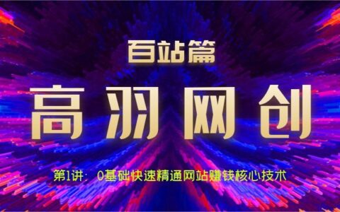 高羽网创百站篇第1讲：0基础快速精通网站项目核心技术