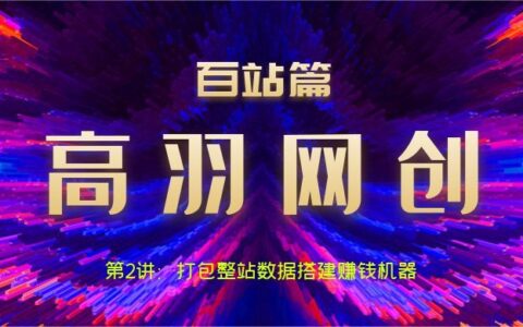 高羽网创百站篇第2讲：打包整站数据搭建网站赚钱机器