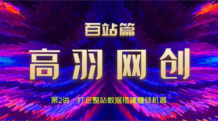 网创项目资源网百站篇第2讲：打包整站数据搭建网站赚钱机器