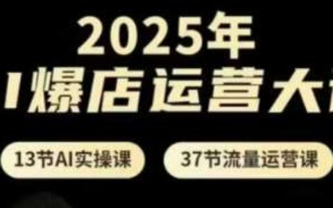 2025年AI爆店运营大课，13节AI实操课+37节流量运营课
