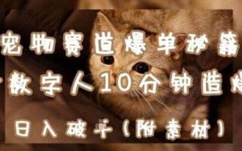 宠物赛道爆单秘籍：AI+数字人10分钟造爆款，日入1k