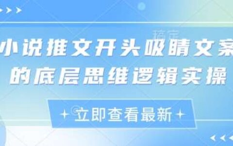 小说推文开头吸睛文案的底层思维逻辑实操