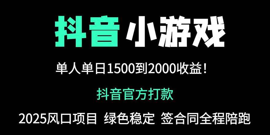 （14527期）抖音官方小游戏2025全网最新玩法，暴栗赚钱项目，单机日入2000+，绝不...