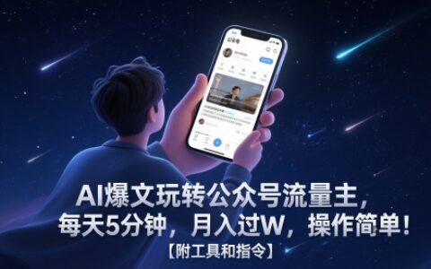AI工具+公众号流量主实战：每日5分钟高效运营提升收益【附指令模板】