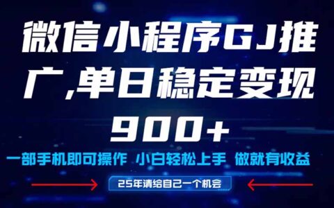 （14854期）25年爆火小程序挂G推广玩法教学，小白宝妈轻松上手，单日稳定变现900+