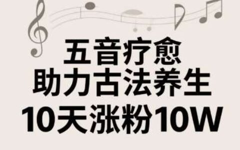 古法五音养生教程，五音疗愈的视频的制作方法，2-4小时就能学会，作者10天涨粉10W