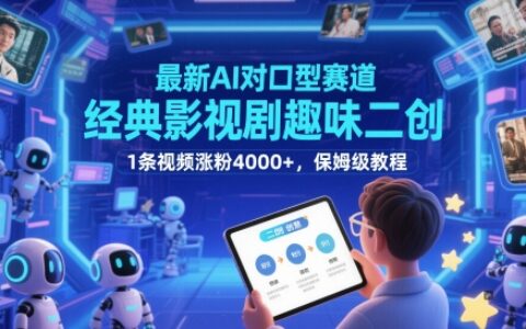 最新AI对口型赛道，经典影视剧趣味二创，1条视频涨粉4000+，保姆级教程
