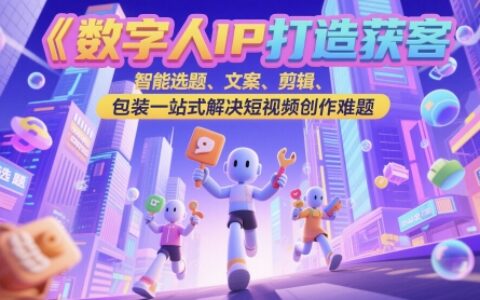 数字人IP打造获客变现实操课，智能选题、文案、剪辑、包装一站式解决短视频创作难题