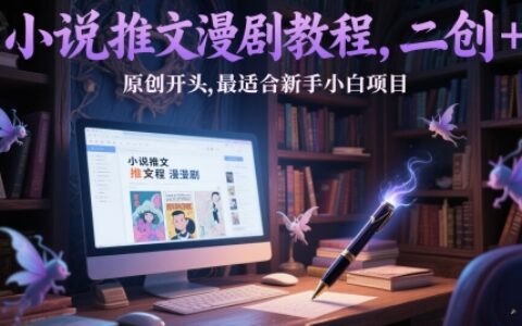 小说推文漫剧教程，二创+原创开头，最适合新手小白项目