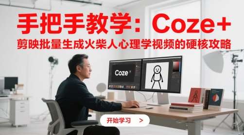 手把手教学：Coze + 剪映批量生成火柴人心理学视频的硬核攻略