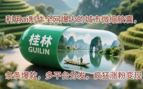 （14704期）利用ai制作全网爆火的城市微缩胶囊，条条爆款，多平台分发，疯狂涨粉变现