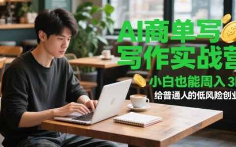 AI商单写作实战营，小白也能周入3k+，给普通人的低风险创业课