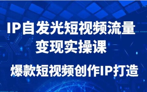 IP自发光短视频流量变现实操课，爆款短视频创作IP打造