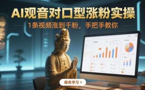 AI观音对口型涨粉实操，1条视频涨到千粉，手把手教你