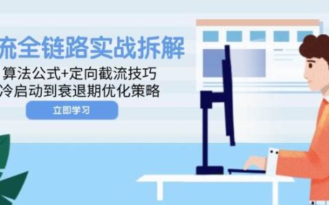 （14724期）投流全链路实战拆解：算法公式+定向截流技巧，冷启动到衰退期优化策略