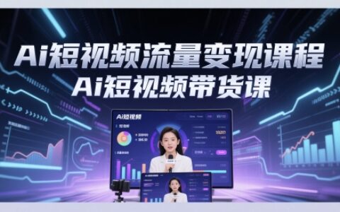 Ai短视频流量变现课程，Ai短视频带货课