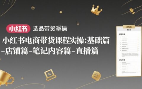 小红书电商带货实战教学：零基础入门到直播变现全流程解析