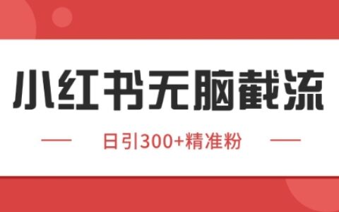 小红书截流同行客源，独家野路子获客玩法 日引200+爆栗获客