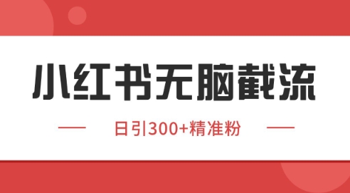 小红书截流同行客源，独家野路子获客玩法 日引200+爆栗获客