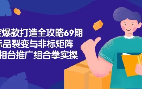 淘宝爆款打造全攻略-69期，标品裂变与非标矩阵，万相台推广组合拳实操