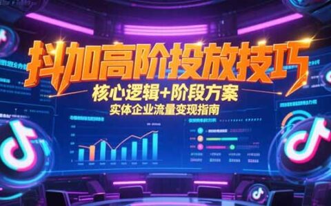 抖加高阶投放技巧，核心逻辑+阶段方案，实体企业流量变现指南