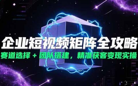 企业短视频矩阵全攻略，赛道选择+团队搭建，精准获客变现实操