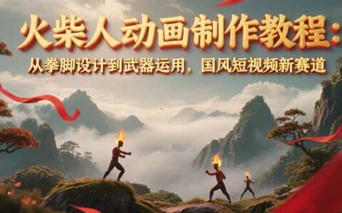 火柴人动画制作教程：从拳脚设计到武器运用，国风短视频新赛道