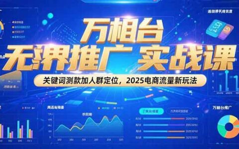 万相台无界推广实战课，关键词测款加人群定位，2025电商流量新玩法