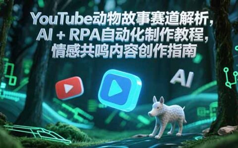 YouTube动物故事赛道解析，AI+RPA自动化制作教程，情感共鸣内容创作指南