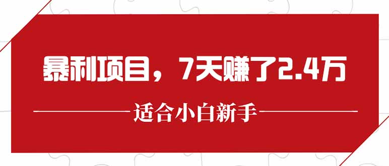 最新暴L项目，每单收益轻松在300以上，7天赚了2.4万