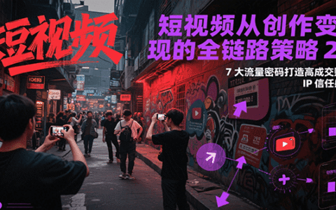 短视频从创作到变现的全链路策略2.0，7大流量密码构建IP信任感打造高成交账号