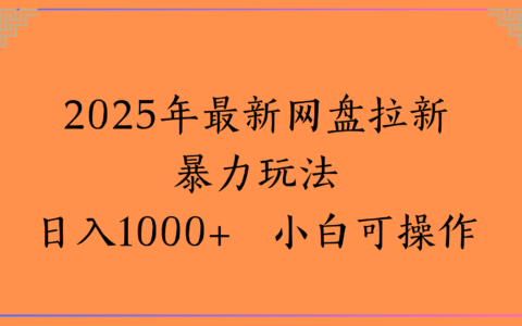 2025年最新网盘拉新爆栗玩法日入1000+ 小白可操作