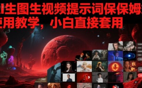AI生图生视频提示词保姆式使用教学，小白直接套用