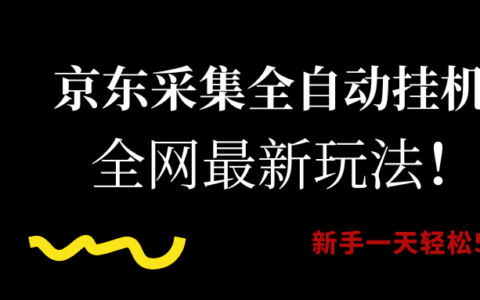 京东采集全自动挂G，全网最新玩法，新手一天轻松500+