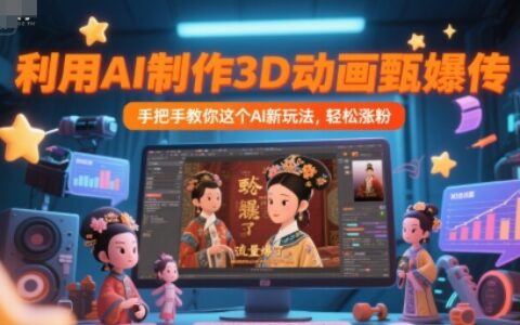 利用AI制作3D动画甄嬛传，流量爆了，手把手教你这个AI新玩法，轻松涨粉