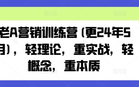老A营销训练营(更25年6月)，轻理论，重实战，轻概念，重本质