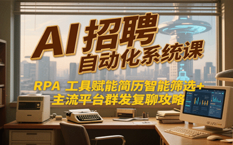 AI招聘自动化系统课，RPA工具赋能简历智能筛选+主流平台群发复聊全攻略