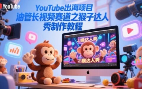 YouTube出海项目，油管长视频赛道之猴子达人秀制作教程