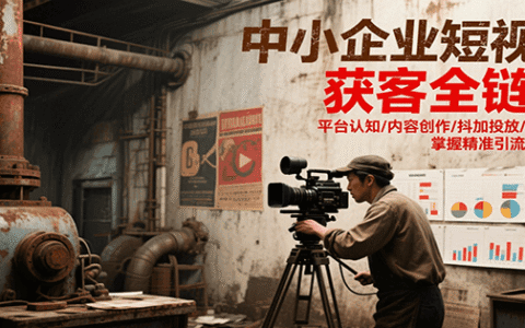 中小企业短视频获客全链路，平台认知/内容创作/抖加投放/矩阵搭建，精准引流核心方法