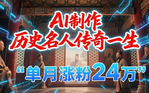 爆栗起号！用AI制作历史名人传奇一生，单月涨粉24W，涨粉+变现赛道黑马来了