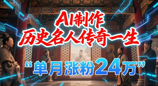 爆栗起号！用AI制作历史名人传奇一生，单月涨粉24W，涨粉+变现赛道黑马来了