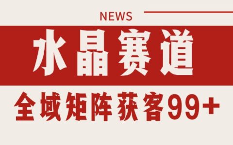 小红书某音水晶赛道引流获客 自热矩阵日引200+