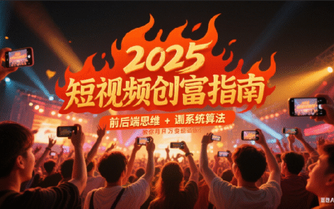 2025短视频创富指南，前后端思维 + 系统算法，教你月入过万变现路径