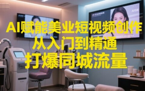 AI赋能美业短视频创作，从入门到精通，打爆同城流量，超级AI工具短视频实操落地