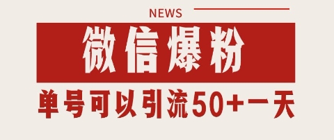 微信爆粉，私域爆栗引流打法日引千粉 单号日进50+