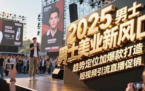 2025男士美业新风口，趋势定位加爆款打造，短视频引流直播促销