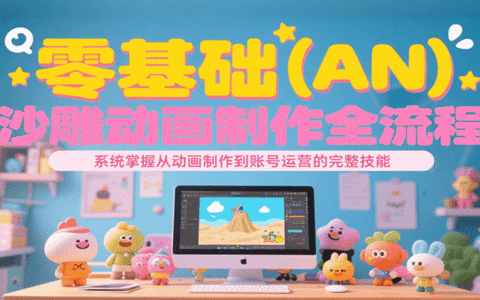 零基础（AN）沙雕动画制作全流程，系统掌握从动画制作到账号运营的完整技能