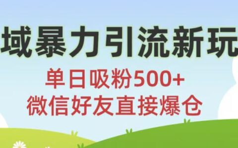 私域爆栗引流新玩法!单日吸粉500+，微信好友直接爆仓
