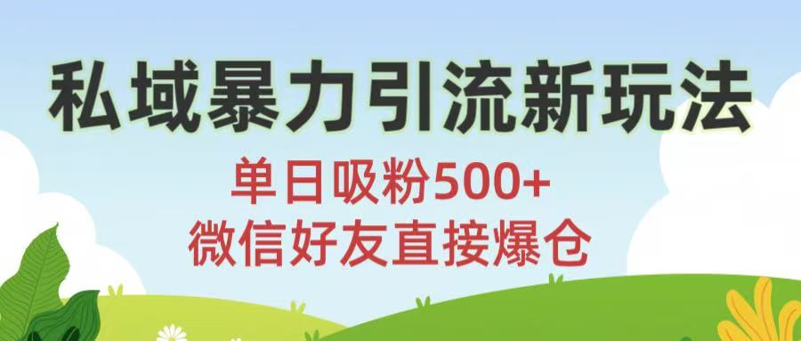 私域爆栗引流新玩法!单日吸粉500+，微信好友直接爆仓