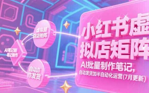 小红书虚拟店矩阵，AI批量制作笔记，自动发货加半自动化运营(7月更新)
